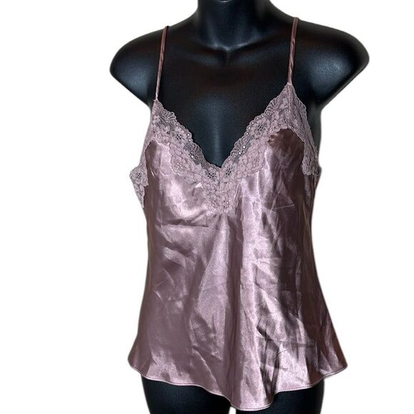 Linea Donatella silk satin babydoll y2k slip tank top lace camisole fairycore - Picture 1 of 4